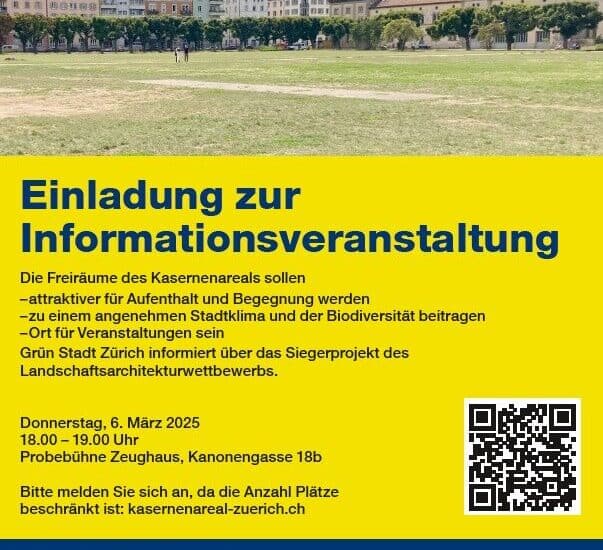 „Freiräume Kasernenareal“: Einladung zur Informationsveranstaltung